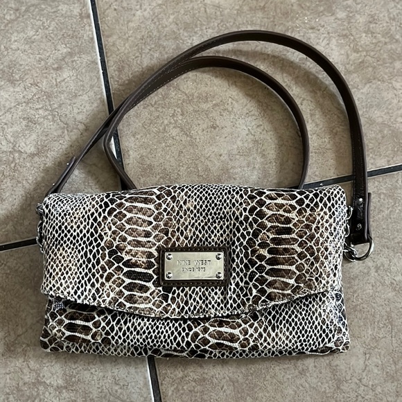 Nine West Snake Print Clutch/Crossbody Bag - Picture 1 of 9